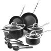 Nonstick Stainless Steel Cookware set for Kitchen, Scratch-Resistant Durable Nonstick Milk Pot Frying Pans and Soup Pot with Stay Cool Handles & Tempe