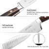 Homgeek 7 Pieces Cutting Tool Set with Block Kitchen Cutting Tool Set with German 1.4116 Stainless Steel Blade Ergonomic Pakka Wood Handle and Rubberw