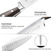 Cutting Tool Set homgeek 8 Pieces Kitchen Cutting Tool Block Set with Sharpener German 1.4116 Stainless Steel Blade Pakka Wood Handle and Kitchen Scis