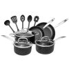 Nonstick Stainless Steel Cookware set for Kitchen, Scratch-Resistant Durable Nonstick Milk Pot Frying Pans and Soup Pot with Stay Cool Handles & Tempe
