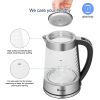 ZOKOP HD-251L 2.2L 110V 1100W Electric Kettle With Wave Body High Borosilicate Glass Blue Light With Electronic Handle