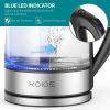 KOIOS Electric Kettle-1500W-Fast Boil with LED Light-1.8L Glass Tea Kettle-Auto Shut-Off-Cordless -Boil-Dry Protection-Stainless Steel Inner Lip