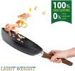 (Do Not Sell on Amazon) Frying Pan Set 3-Piece Nonstick Saucepan Woks Cookware Set,Heat-Resistant Ergonomic Wood Effect Bakelite Handle Design,PFOA Fr