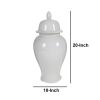 Decorative Porcelain Ginger Jar with Finial Lid, Large, White
