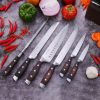 Cutting Tool Set homgeek 8 Pieces Kitchen Cutting Tool Block Set with Sharpener German 1.4116 Stainless Steel Blade Pakka Wood Handle and Kitchen Scis