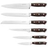 Homgeek 7 Pieces Cutting Tool Set with Block Kitchen Cutting Tool Set with German 1.4116 Stainless Steel Blade Ergonomic Pakka Wood Handle and Rubberw