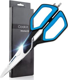 Kitchen Scissors, Cookit Kitchen Shears Heavy Duty Stainless Steel Chef Shears Utility Come Apart Food Shears for Chicken Poultry Fish Meat Vegetables (Color: Scissors)