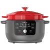 Instant Electric Precision Dutch Oven, 5-in-1: Braise, Slow Cook, Sear/SautÃ©, Cooking Pan, Food Warmer, Enamel Coated, Cast Iron, 6-Quart, 1500W, Red