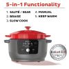 Instant Electric Precision Dutch Oven, 5-in-1: Braise, Slow Cook, Sear/SautÃ©, Cooking Pan, Food Warmer, Enamel Coated, Cast Iron, 6-Quart, 1500W, Red