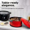 Instant Electric Precision Dutch Oven, 5-in-1: Braise, Slow Cook, Sear/SautÃ©, Cooking Pan, Food Warmer, Enamel Coated, Cast Iron, 6-Quart, 1500W, Red